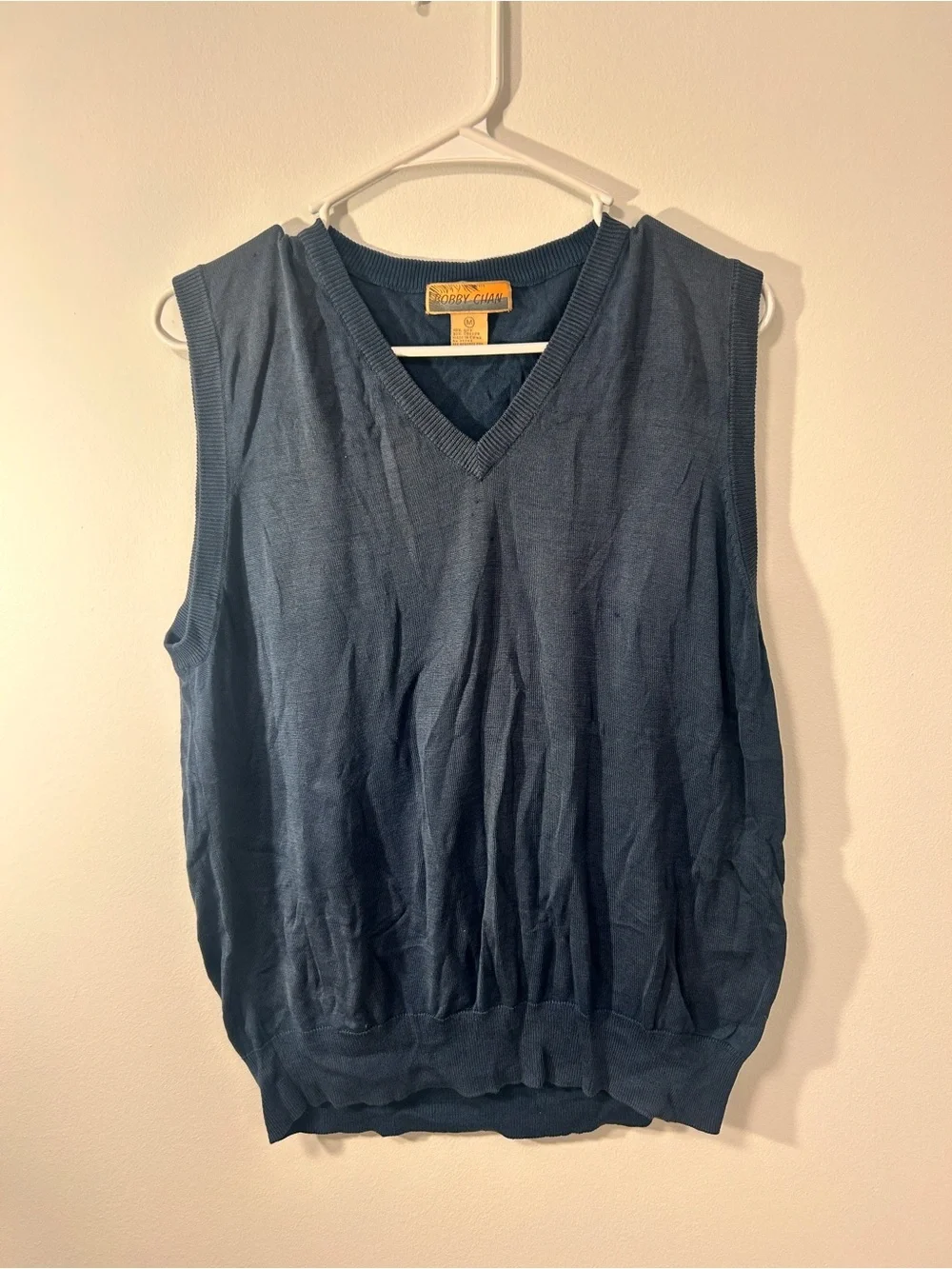 Silk Tommy Bahama Navy V-Neck Knit Sleeveless Sweater Vest